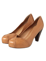 【SAGITTARIUS】LEATHER　MED　HEEL　PUMPS/TAN(SB01)