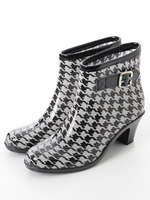 【glifeed】バイカラーショートレインブーツ/ワインレッド