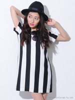 【先行予約】70s太ボーダーミニワンピース/ORANGE