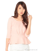 ぺプラムカットソー/ピンク