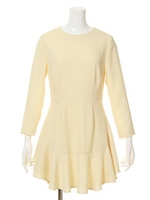 アシンメトリーフリルワンピース/YEL