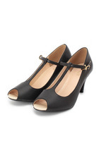 オープンTストラップパンプス/ブロンズ系(008)