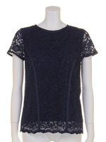 オールレースパイピングブラウス/WHT