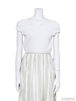 カシュクールオフショルトップス/グレー(無地)