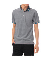 カラーライン使いポロシャツ/ブラック(019)