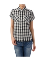 ガーゼチェックシャツ/ブルー系(294)