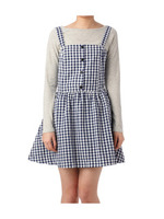 ギンガムチェックキャミワンピース/ネイビー系(293)