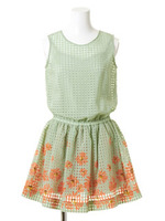 ギンガムマーガレットワンピース/OWHT