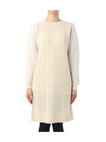 ケーブルニット切り替えワンピース/オフホワイト(003)