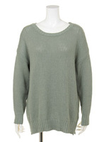 コットンリネンスリットニット/BLU