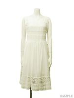 コットンレースワンピース/ブルー