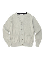 コットン裏目使いカーディガン/ブルー系(094)