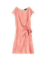 サイドリボンジオメトリックワンピース/オレンジ系(167)