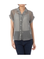 シアーギンガムチェックシャツ/ブルー系(291)