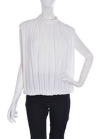 シフォンプリーツブラウス/ホワイト