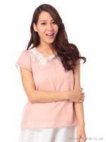 シフォン花モチーフPO/ピンク