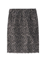 シャイニーレースミディ丈スカート/ブラック(419)