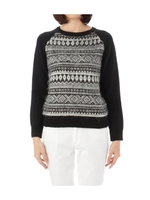 シャギーパターン切り替えニット/ピンク(572)