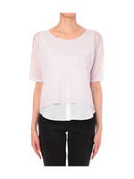 シャツ裾クロップドカットソー/パープル系(080)