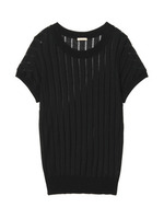 シャドーストライプニットプルオーバー/ブルー系(091)