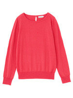 シルク混ラウンドネックニット/レッド(062)