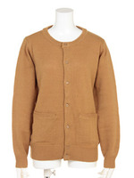 シンプル ニット カーディガン/柄NVY