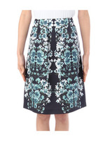 シンメトリーシャドーフラワースカート/ネイビー系(193)