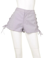 スエードレースアップショートパンツ/BLUE
