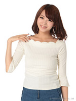 スカラップベルスリーブトップス/オフホワイト