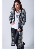 スカル柄リバーシブルニットコート/ホワイト