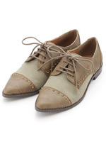 スタッズコンビフラットシューズ/KHA