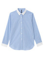 ストライプクレリックシャツ/ブルー(392)