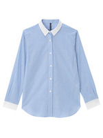 ストライプクレリックシャツ/ブルー(392)