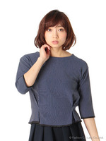 ストライプペプラムTOPS 3/シロ