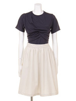 タイプライター×天竺ドレープOP/ネイビー