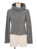 タックフード裏毛パーカー/グレー