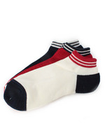 トリコロール配色アンクルソックス3P/オフホワイト(003)