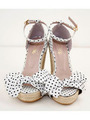 ドットリボン　　　　ウエッジサンダル/WH