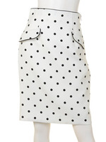 ドットレースアップタイトスカート/ネイビー