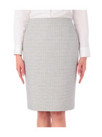 ドビーチェックストレッチスカート/ホワイト(202)