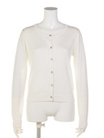 ニットクルーネックカーディガン/オフホワイト