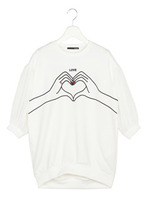 ハートポーズスウェットワンピ/ホワイト