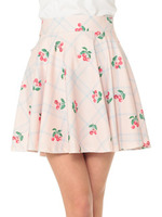 バックリボンフレアスカート/ブルー