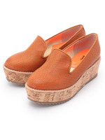 パンチング厚底シューズ/キャメル(041)