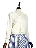 ビジュー付アンサンブルニット/オフホワイト