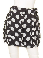 ビッグドットフリルスカート/ブラック