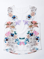 フラワータンクブラウス/ピンク