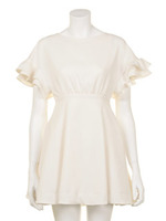 フリルフレアワンピース/WHT