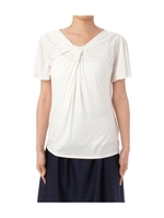 フロントツイストシルクカットソー/ホワイト(002)