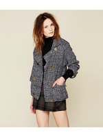 ブークレPコート風ニットジャケット/イエロー系(033)